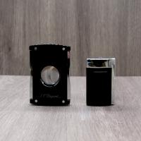 ST Dupont Minijet Lighter & Maxijet Cigar Cutter Set - Black
