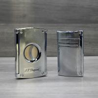 ST Dupont Maxijet Lighter & Cigar Cutter Set - Chrome Grid