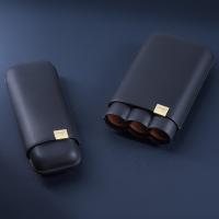 Davidoff XL-2 Leather Cigar Case - 2 Cigars RG 60 - Blue & Gold