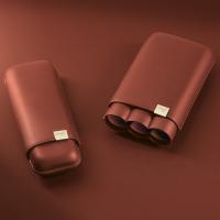 Davidoff XL-3 Leather Cigar Case - 3 Cigars RG 60 - Brown & Gold