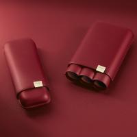 Davidoff XL-3 Leather Cigar Case - 3 Cigars RG 60 - Red & Gold