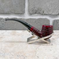 Dr Plumb Carved Rustic Metal Filter Briar Fishtail Pipe (DP438)