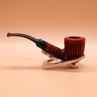 Dr Plumb Carved Rustic Metal Filter Briar Fishtail Pipe (DP517)