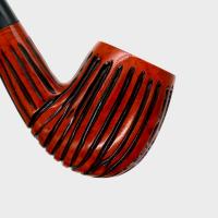 Dr Plumb Carved Rustic Metal Filter Briar Fishtail Pipe (DP556)