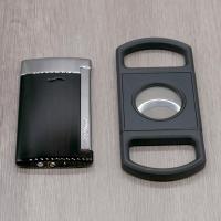 ST Dupont Slim 7 Lighter & Cutter Set - Black Lacquer