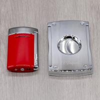 ST Dupont Minijet Lighter & Cutter Set - Shiny Red & Chrome