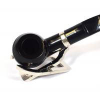 Alfred Dunhill - The White Spot Dress 3208 Group 3 Bent Rhodesian Silver Mounted Pipe (DUN334)