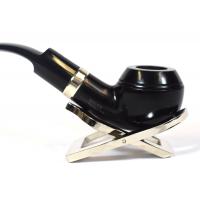 Alfred Dunhill - The White Spot Dress 3208 Group 3 Bent Rhodesian Silver Mounted Pipe (DUN334)