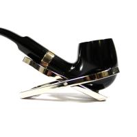 Alfred Dunhill - The White Spot Dress 2202 Group 2 Bent Silver Mounted Fishtail Pipe (DUN428)