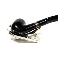 Alfred Dunhill - The White Spot Dress 2202 Group 2 Bent Silver Mounted Fishtail Pipe (DUN428)