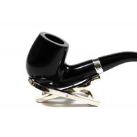 Alfred Dunhill - The White Spot Dress 4102 Group 4 Bent Silver Mounted Fishtail Pipe (DUN519)