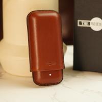 Dunhill Bulldog Cigar Case Robusto - Brown - Fits 2 Cigars