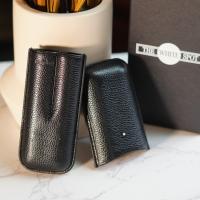 Dunhill White Spot Cigar Case Robusto - Black - Fits 2 Cigars