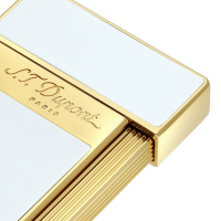 ST Dupont Lighter - Slimmy - White & Gold