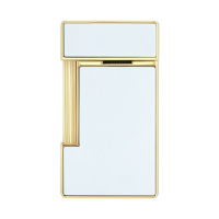 ST Dupont Lighter - Slimmy - White & Gold