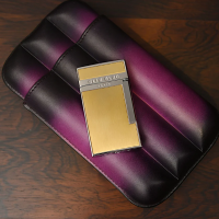 Elie Bleu Diamond Jet Flame Pocket Lighter - Brushed Gold