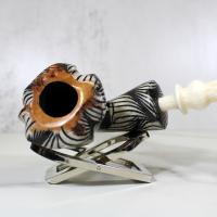 Erik Nording Freehand Harmony Black & White Bent Fishtail Pipe (EN147)