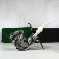 Erik Nording Freehand Harmony Black & White Bent Fishtail Pipe (EN147)