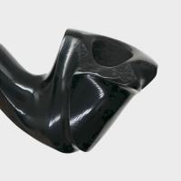 Erik Nording Freehand Black Smooth Marble Stem Bent Fishtail Pipe (EN253)