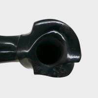 Erik Nording Freehand Black Smooth Marble Stem Bent Fishtail Pipe (EN253)