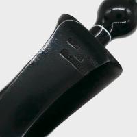 Erik Nording Freehand Black Smooth Marble Stem Bent Fishtail Pipe (EN253)