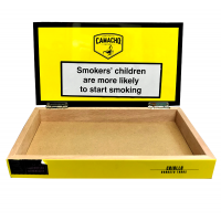 Empty Camacho Criollo Robusto Tubos Cigar Box - Yellow