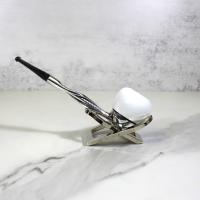 Falcon Silver Shillelagh Silver Twisted White Bowl Fishtail Pipe (FAL284)