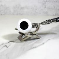 Falcon Silver Shillelagh Silver Twisted White Bowl Fishtail Pipe (FAL285)