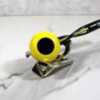 Falcon Black Shillelagh Yellow Twisted Yellow Bowl Fishtail Pipe (FAL338)