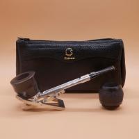 Falcon Starter Standard Pipe Set & Leather Tobacco Pouch - Straight (FAL607)
