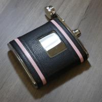 Artamis 6oz Black & Pink Leather Flask