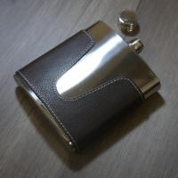 Artamis 6oz Steel V Shape Leather Flask