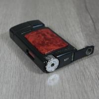 Xikar Forte Soft Flame Lighter with Punch Cutter - Black & Burl