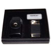 Honest Boyd Pipe Lighter and Case Set - Black Leather (HON01)