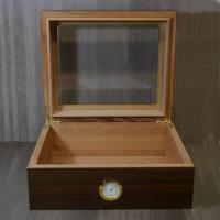 SLIGHT SECONDS - Chester Walnut Veneer Glass Top Humidor - 75 Capacity