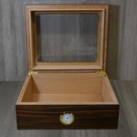 Derry Ebony Veneer Glass Top Humidor - 25 Capacity