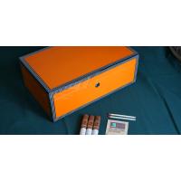 Sikarlan High Gloss Yellow & Checkered Humidor with Lock - 75 Cigar Capacity