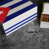 Matte Cuban Flag Humidor - 40 Cigar Capacity