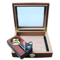 Norfolk Cigar Glass Top Humidor Beginners Set - 20 cigars capacity