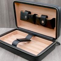 GBD Black Leather Zipped Travel Cigar Humidor