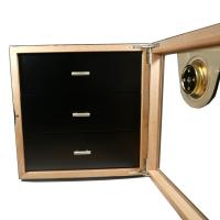 3 Drawer Cigar Cabinet Humidor - Black & Acrylic - 40 Cigar Capacity