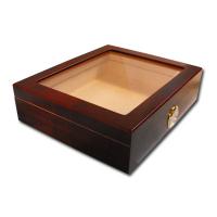 Newport Mahogany Finish Glass Top Humidor - 20 Cigar Capacity