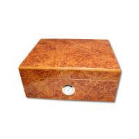 Cambridge Burl Cigar Humidor - Up to 40 Cigar Capacity