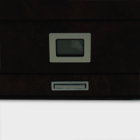 Angelo Burl Wood 3 Window Digital Hygrometer with Drawer Humidor - 40 Cigar Capacity