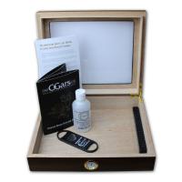 FATHERS DAY - Diego Glass Top Walnut Humidor - 20 Cigars Capacity