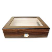 FATHERS DAY - Diego Glass Top Walnut Humidor - 20 Cigars Capacity