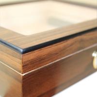 FATHERS DAY - Diego Glass Top Walnut Humidor - 20 Cigars Capacity