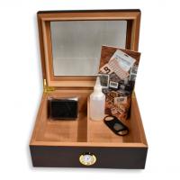 York Mahogany Glass Top Humidor - 30 Cigar Capacity