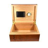 FATHERS DAY - Sikarlan Matt Light Burl Humidor - 40 Cigar Capacity