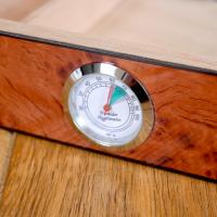 Atomic Burlwood Glass Top Humidor - 20 Cigar Capacity